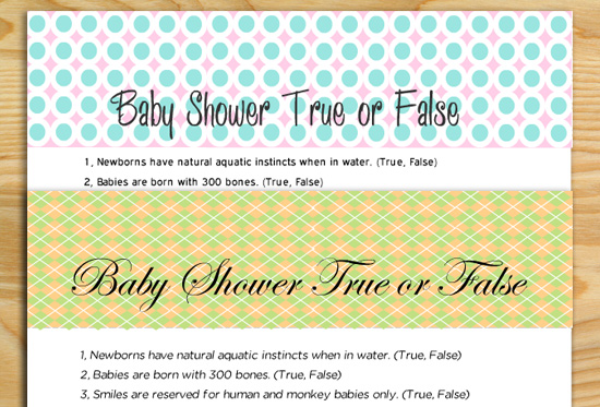 Free Printable Baby Shower True or False Game