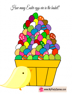 Free Printable How many Easter Eggs are in the Basket? Guessing Game