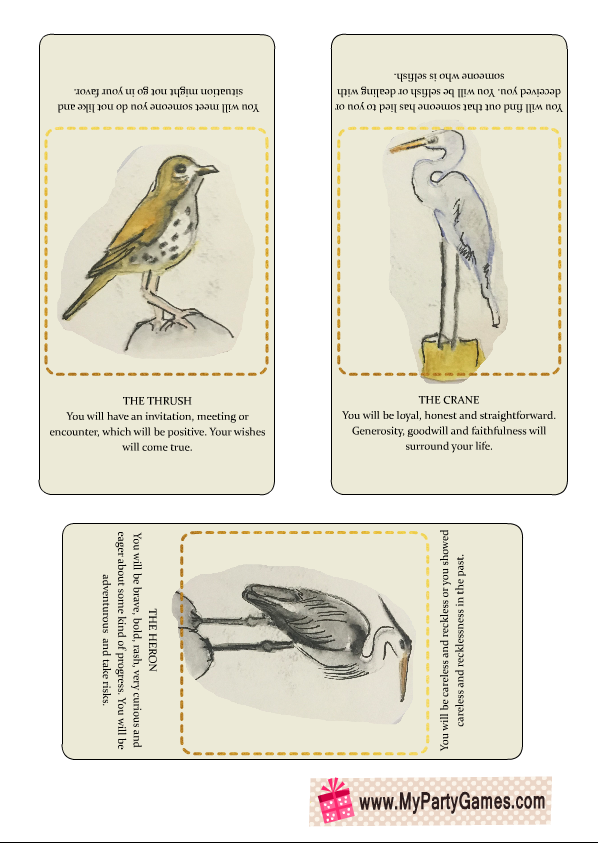 Fortune Telling Cards with Birds
