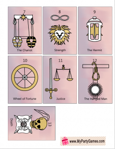 Free Printable Tarot Cards Major Arcana sheet 2