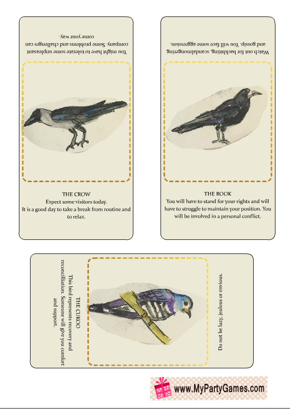 Double sided fortune telling cards