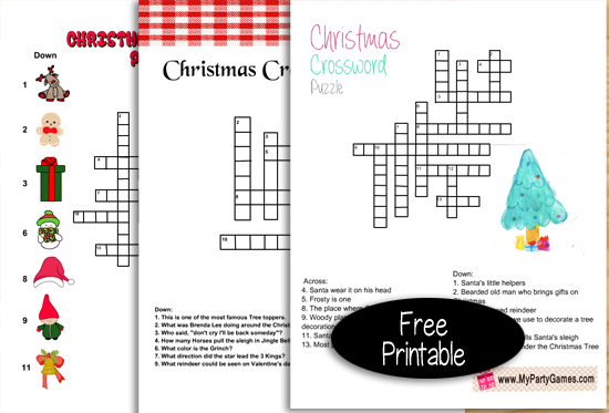 10 free printable christmas crossword puzzles