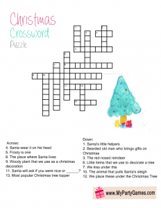 Printable Easy Christmas Crossword Puzzle