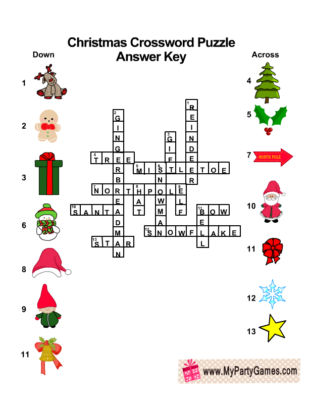 Free Printable Christmas Crossword Puzzles With Answers