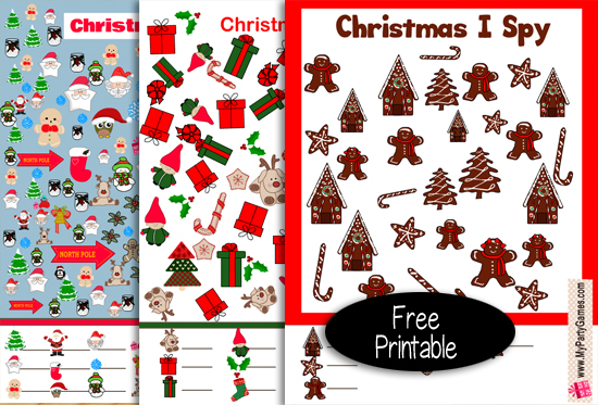 25 Free Printable Christmas I Spy Games