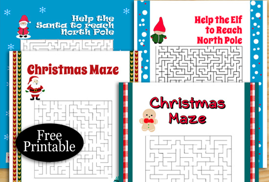 12 Free Printable Christmas Mazes