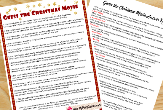 Guess the Christmas Movie Name Game (Free Printable)