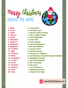 Merry Christmas Around the World Game