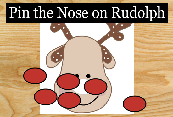 Pin the nose on Rudolph, Free Printable Christmas Game