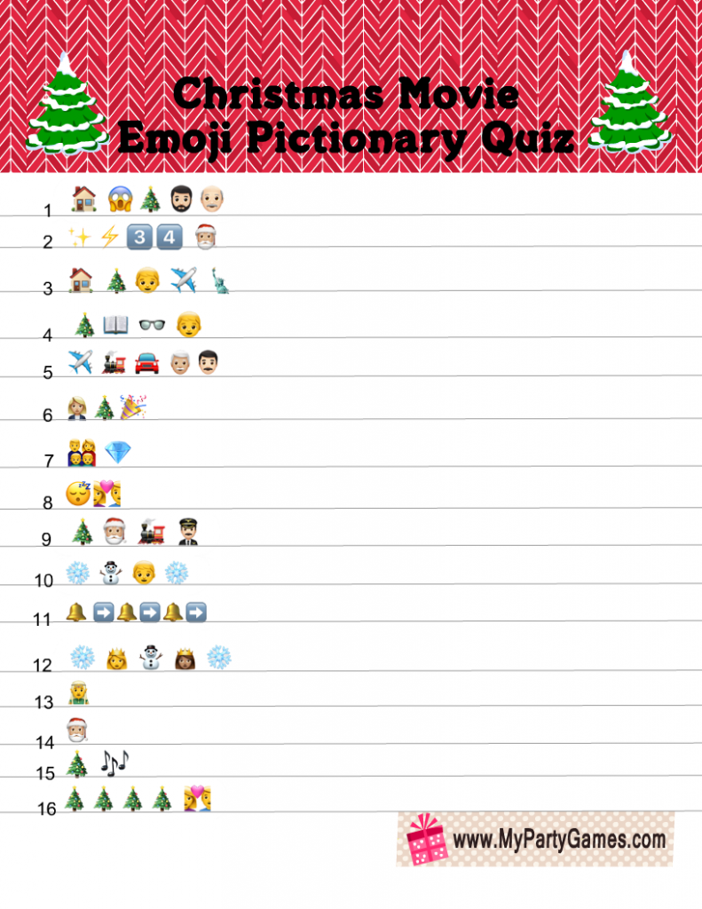 Christmas Movie Emoji Pictionary