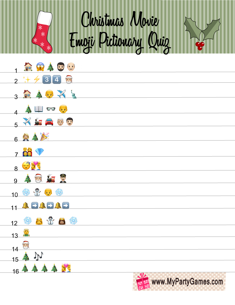 Free Printable Christmas Movie Quiz