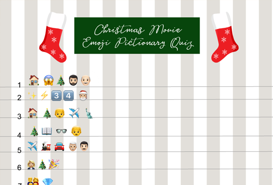 Free Printable Christmas Movie Emoji Pictionary Quiz