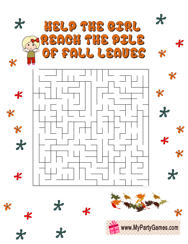 Cute Free Printable Fall Maze