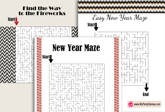 Free Printable New Year Mazes