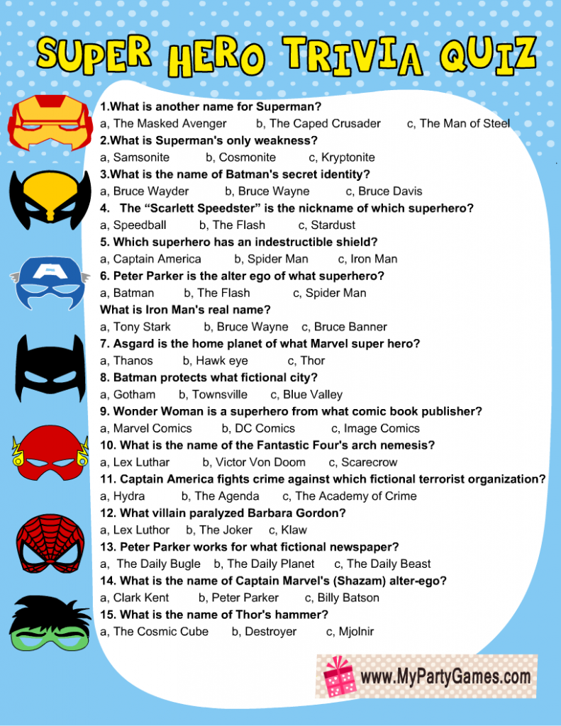 Super Hero Trivia Quiz