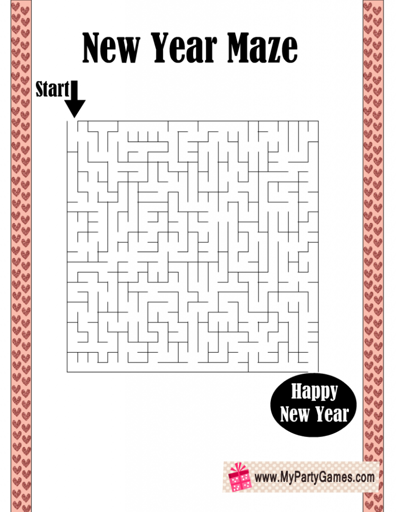 Free Printable New Year Maze