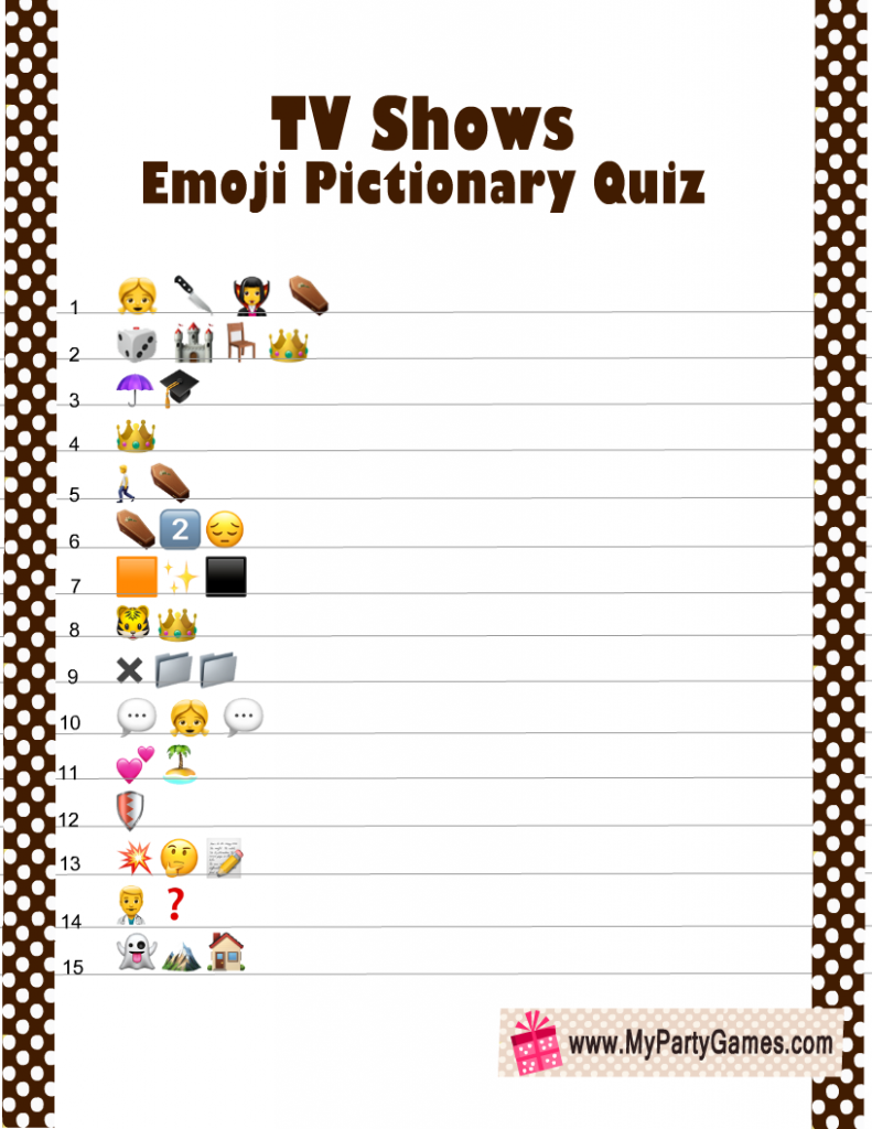 TV Shows Emoji Pictionary Quiz