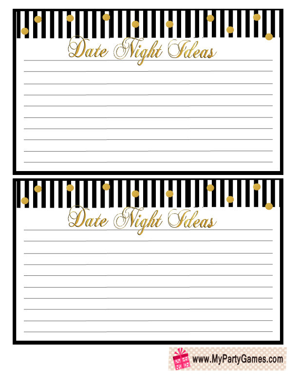 Free Printable} Give DATE NIGHT for a Wedding Gift, GCG