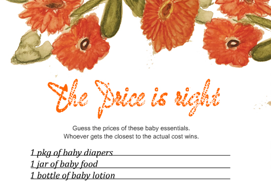 10 The Price is Right Baby Shower Game Printables