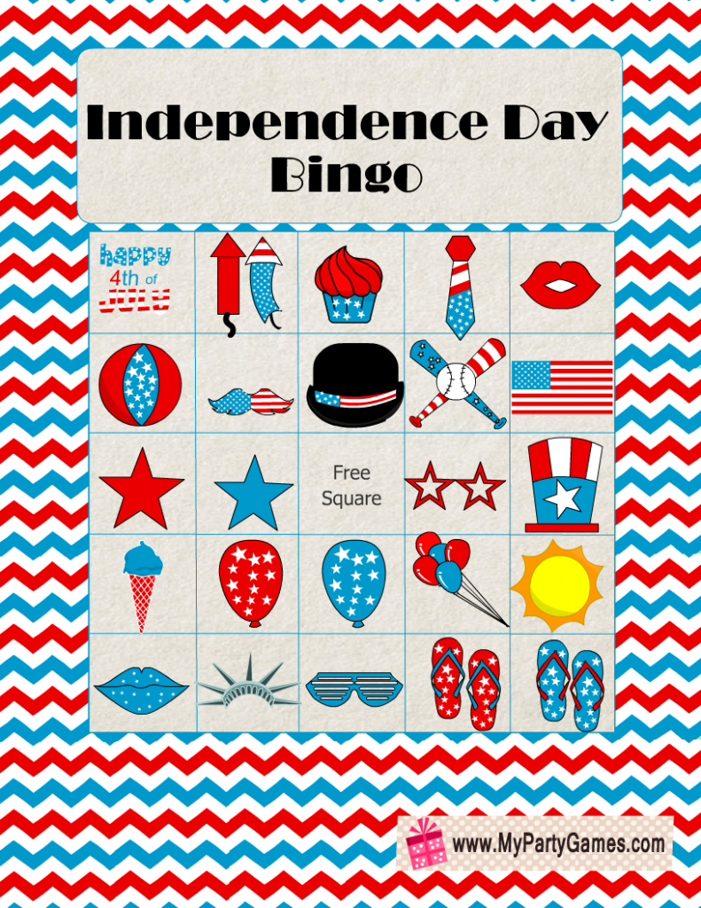 Free Printable Independence Day Bingo Cards