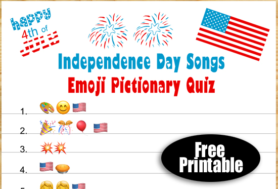 Free Printable Patriotic Songs Emoji Pictionary Quiz