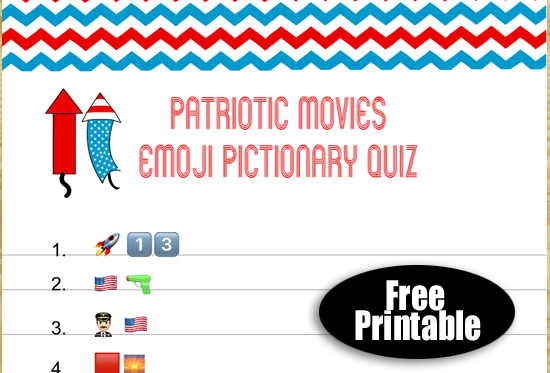 Free Printable Patriotic Movies Emoji Pictionary Quiz