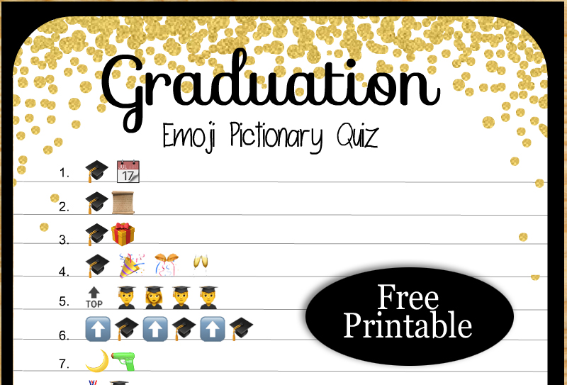 Free Printable Graduation Emoji Pictionary Quiz