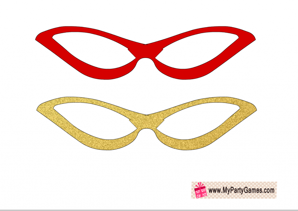 Red and gold funky glasses photo booth props