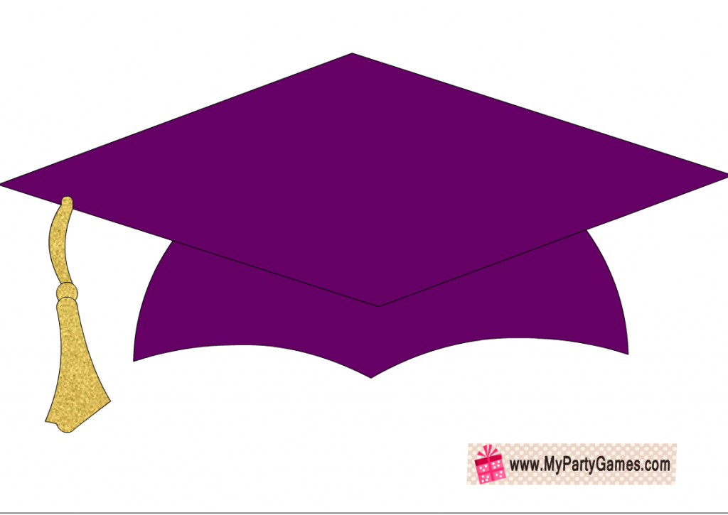 Free Printable Graduation Cap Photobooth prop in purple color