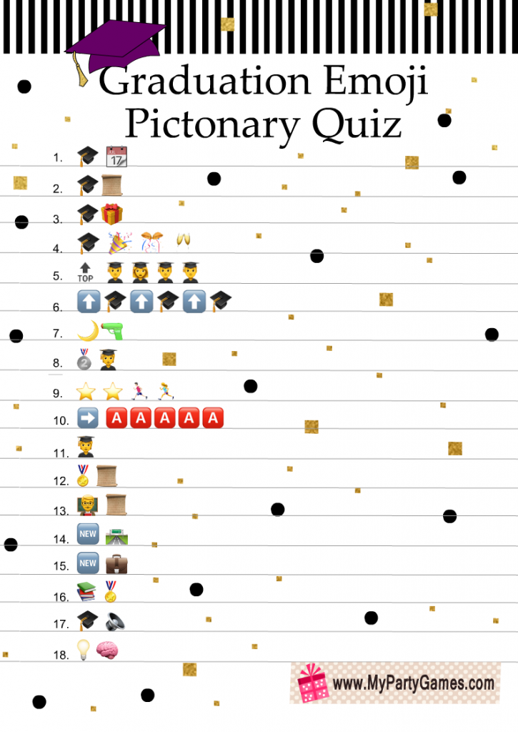 Graduation Emoji Pictionary Quiz