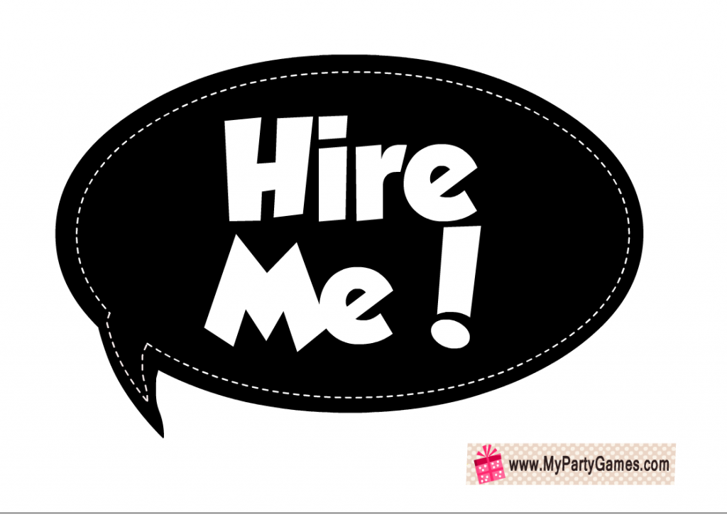 Hire me Photo Booth Prop Printable