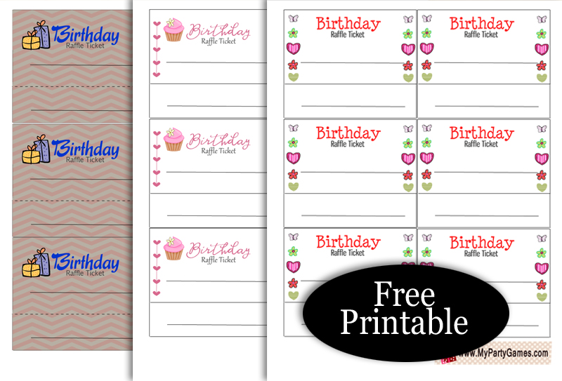 Free Printable Birthday Raffle Tickets