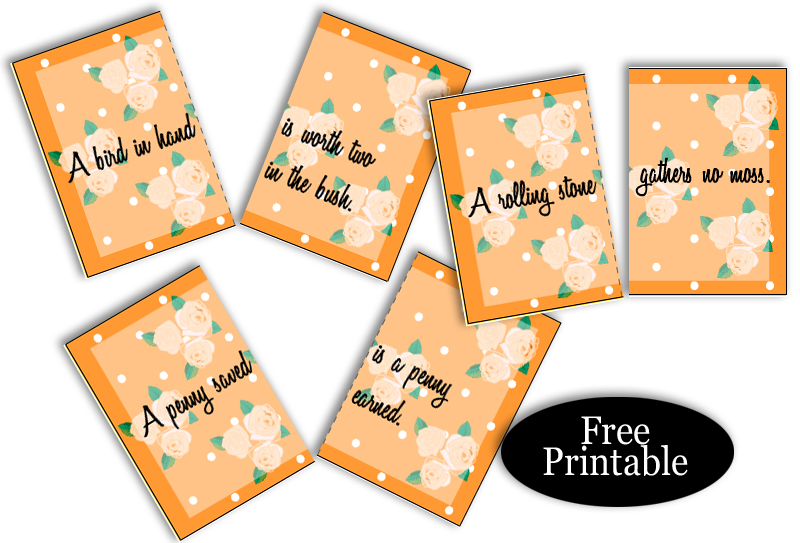 Free Printable Split Proverbs Ice-breaker Game