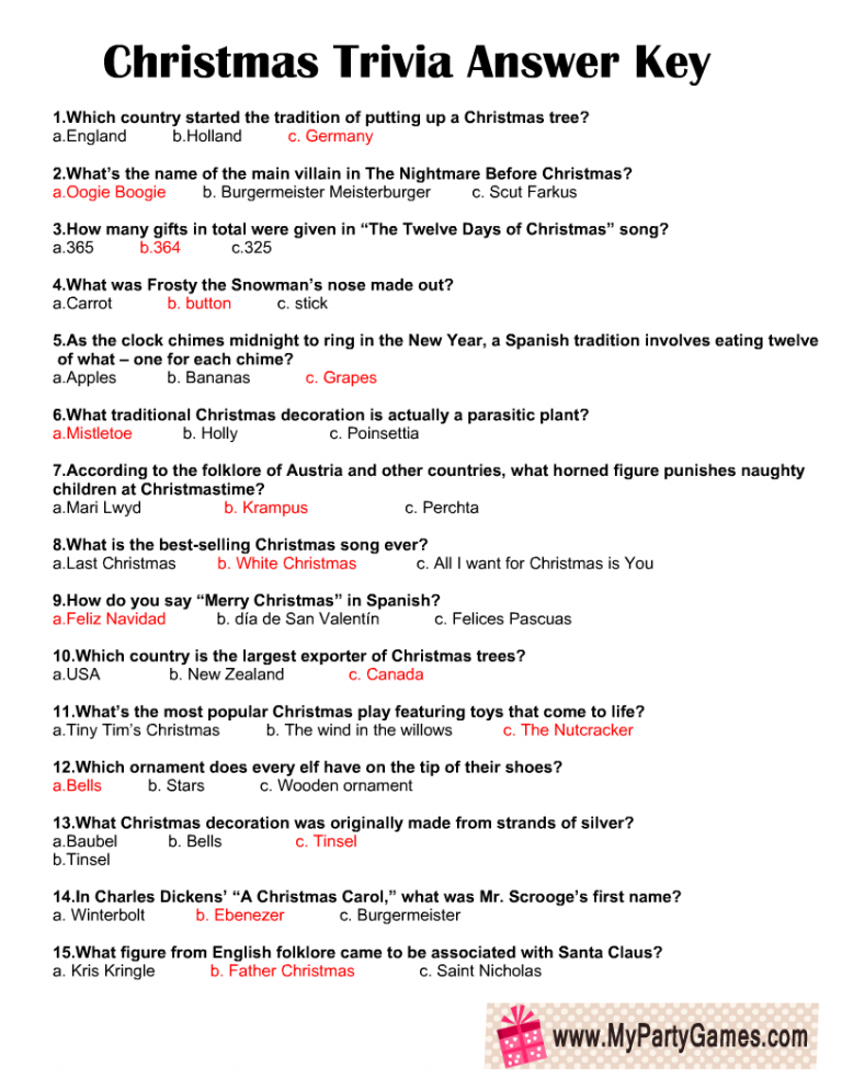 Free Printable Christmas Trivia Quiz Free Printable Christmas Trivia Quiz