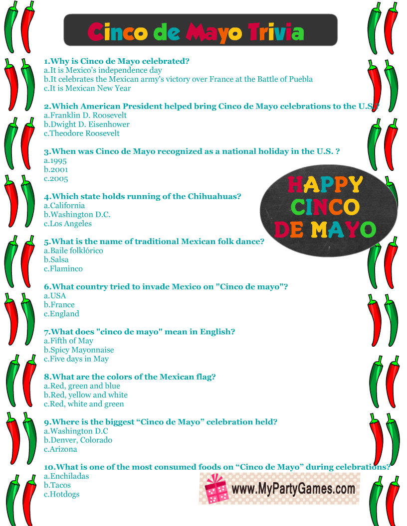 Cinco de Mayo Trivia Quiz