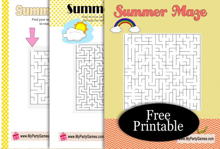 9 Free Printable Summer Mazes