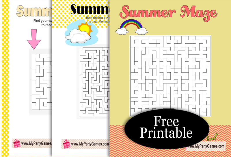 9 Free Printable Summer Mazes