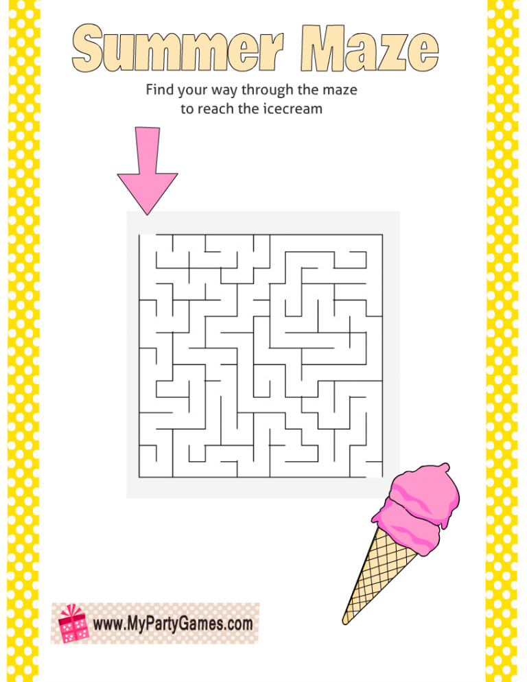9 Free Printable Summer Mazes