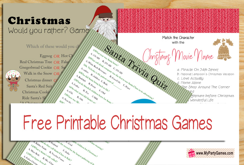 64 Free Printable Christmas Games