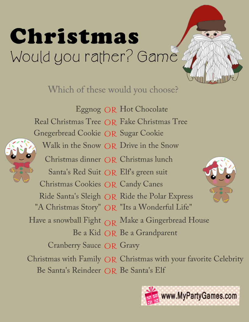 Fun Would You Rather Questions Sheet for Families | Printable