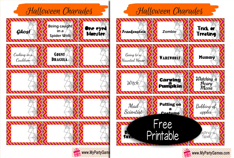 Free Printable Halloween Charades