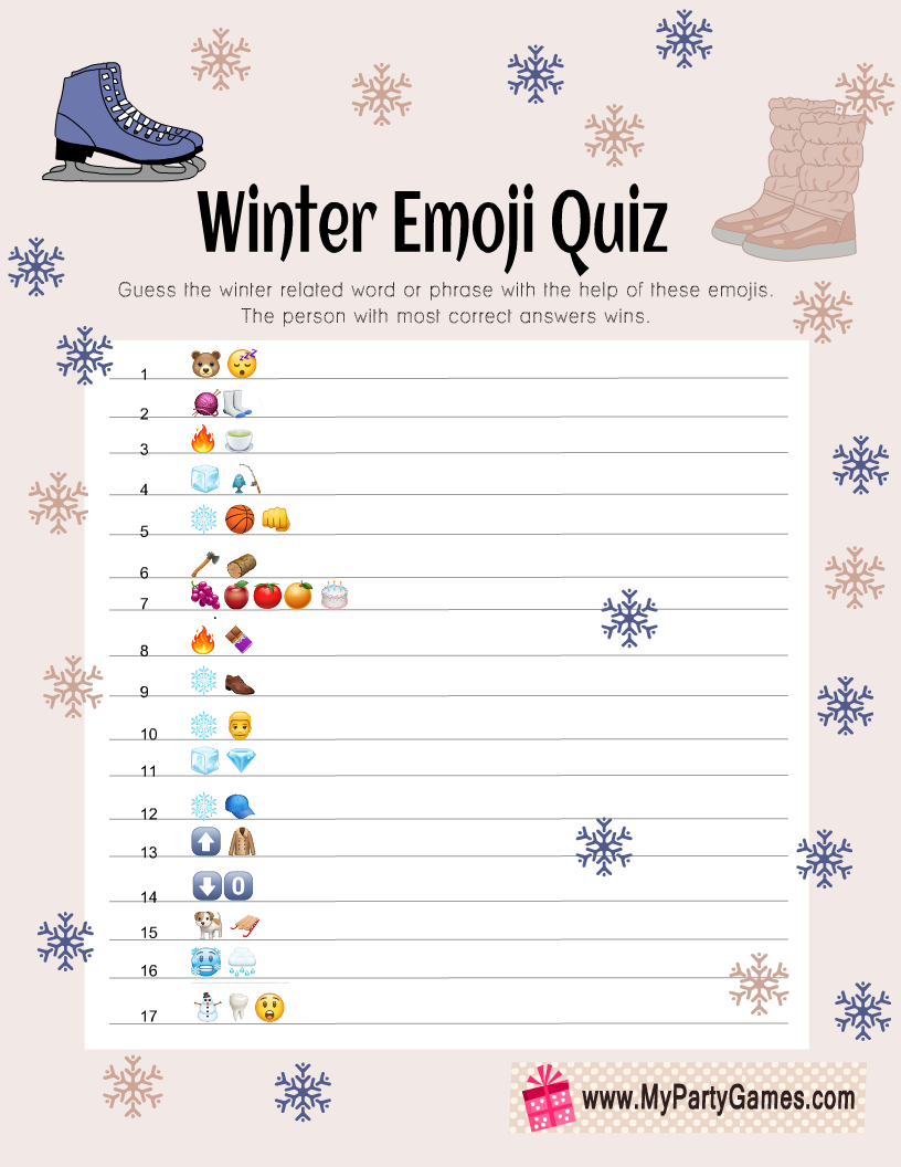 Free Winter Emoji Quiz