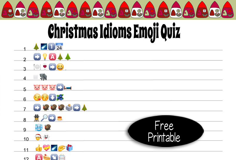 Free Printable Christmas Idioms Emoji Quiz with Answer Key
