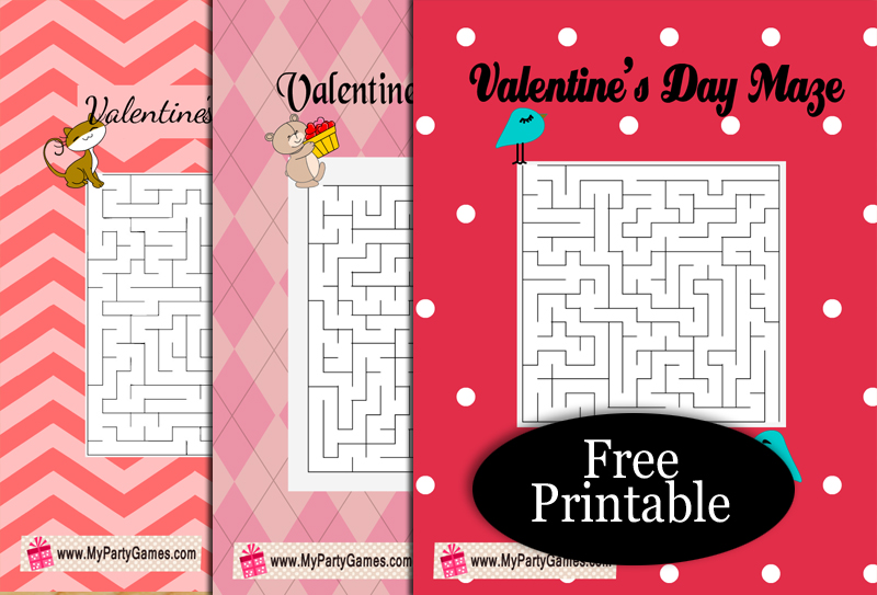 Free Printable Valentine's Day Mazes