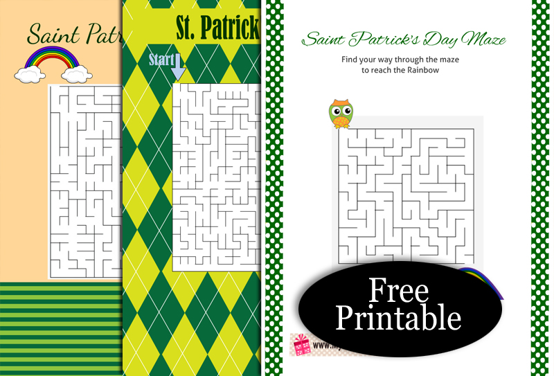 Free Printable St. Patrick's Day Mazes