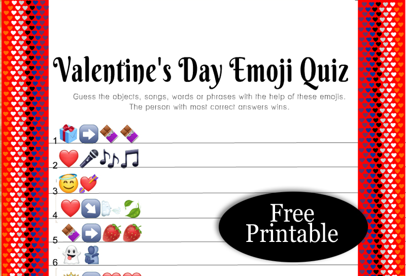 Free Printable Valentine's Day Emoji Quiz