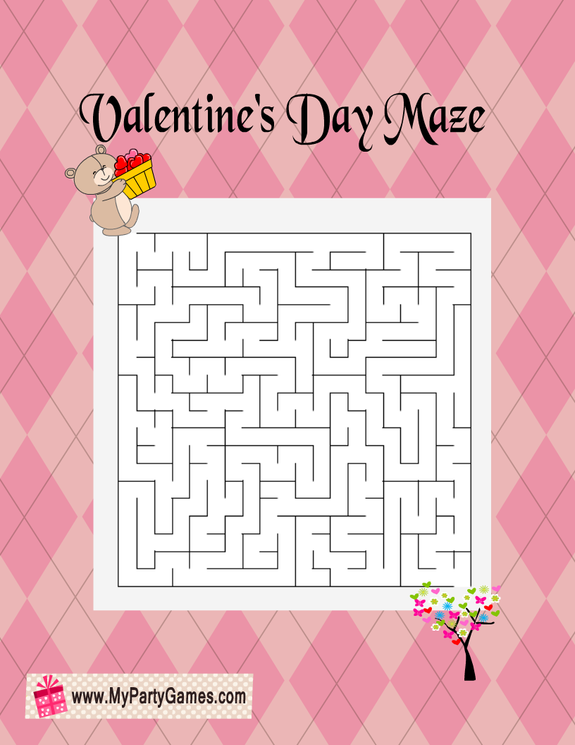 Cute Free Printable Valentine's Day Maze