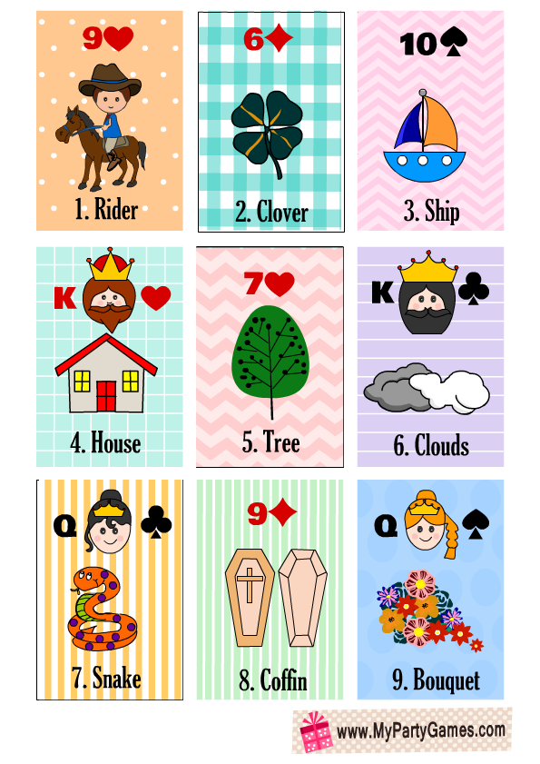 Free Printable Cute Deck of Lenormand Cards
