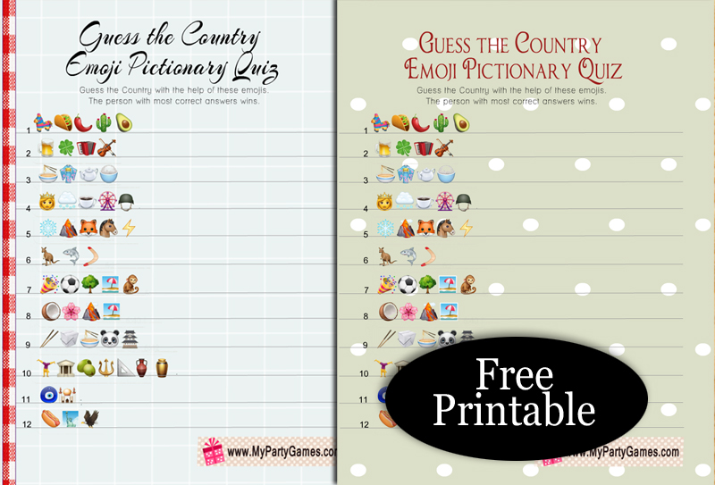 guess the country free printable emoji pictionary quiz