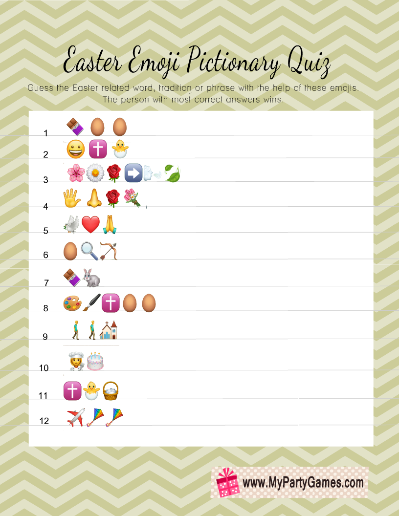 Easter Emoji Pictionary Quiz